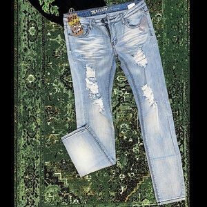 Light-Washed Ripped Jeans